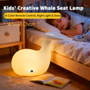 Veilleuse Hippopotame Mignonne et Unique, Lampe LED Portable à Piles pour Chaise d'Enfant, Idéale pour la Chambre d'Enfant - Product Image 5