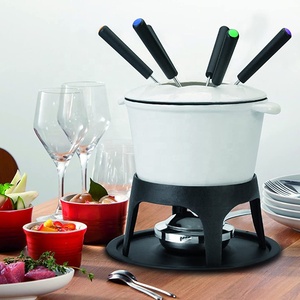 Juego de <span class=keywords><strong>fondue</strong></span> de chocolate con queso, gran oferta, <span class=keywords><strong>olla</strong></span> de <span class=keywords><strong>fondue</strong></span> de <span class=keywords><strong>hierro</strong></span> fundido de Color rojo - Product Image 6