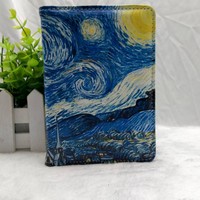 Ensemble de housses de passeport personnalisées à motif tendance en cuir PU, avec étiquette de bagage portable à impression numérique pour hommes et femmes