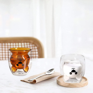 Taza de Té de Vidrio de Borosilicato de Alta Calidad, 41 Años de Experiencia de Fábrica, Estilo Canguro, Taza de Café de Doble Pared, Capacidad de 200 ml - Product Image 5