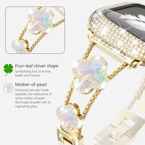 Bijoux pour Femmes Diamant Strass Or Bracelet en Acier Inoxydable pour <span class=keywords><strong>Apple</strong></span> <span class=keywords><strong>Watch</strong></span> Band 38 <span class=keywords><strong>40</strong></span> 41 <span class=keywords><strong>Mm</strong></span> Iwatch Ultra <span class=keywords><strong>Se</strong></span> 9 8 Bracelet - Product Image 2