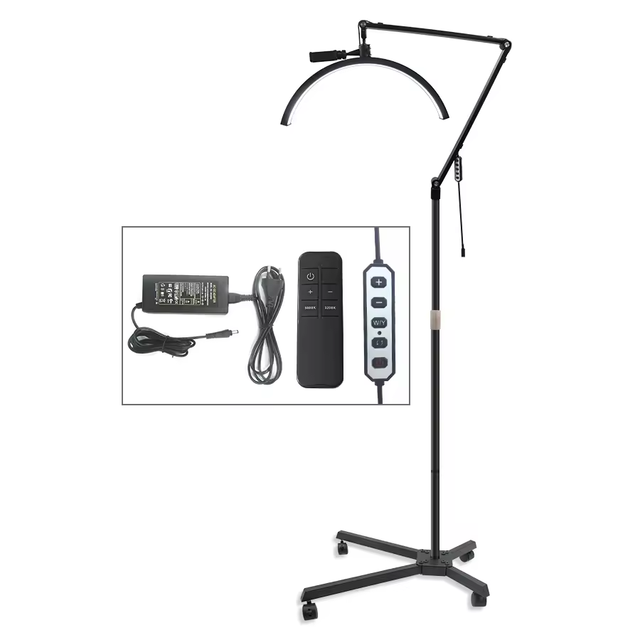 SW 26 Inch 360 Degree LED Half Moon Nail Lamp Floor Stand Beauty Salon Lamp for Lash Face Body Head Eyes Hands"