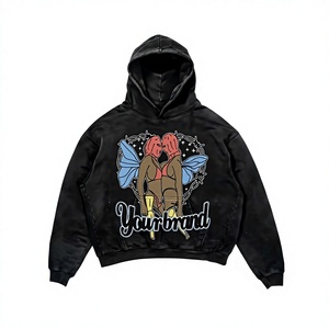 Sudadera con Capucha para Mujer, Lavado Ácido, 420 GSM, Felpa de Algodón Grueso, Negra, Lavado Vintage, Impresión Personalizada, Serigrafía, Bordado, OEM - Product Image 1