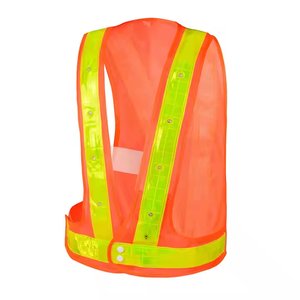 Chaleco reflectante LED ajustable Logotipo personalizable Ropa de trabajo de seguridad impermeable en poliéster Logotipo personalizable - Product Image 1