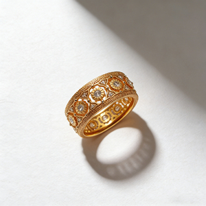 Anillo de compromiso romántico unisex de oro macizo chapado en oro de 10K/14K con diamante cultivado en laboratorio, certificado IGI, para aniversario. - Product Image 2