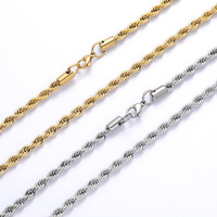 Collier et bracelet torsadés en acier inoxydable 304 plaqué or jaune de haute qualité, unisexe, chaîne fine, bijoux tendance, cadeau