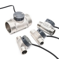 DIJIANG Capteur de débit d'eau à turbine, en acier inoxydable, DN15-DN50, connexion filetée, sortie NPN, mesure de débit par impulsions