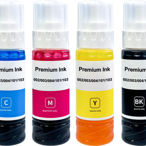 Bouteille d'encre de recharge 002 Noir Cyan Magenta Jaune pour <span class=keywords><strong>imprimante</strong></span> jet d'encre numérique Epson <span class=keywords><strong>EcoTank</strong></span> – Fourniture en gros pour bureaux - Product Image 1
