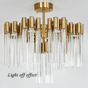 Nordique Cristal Verre Tube Lustre Décoration de La Maison Pendentif Lumière Usine Fourni à Prix pour Gâteau Table - Product Image 3