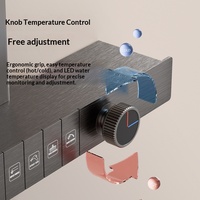 Ensemble de robinets de douche en laiton massif gris canon de fusil pour usage domestique, robinet de salle de bain froid et chaud, pomme de douche grise, combinaison de douche
