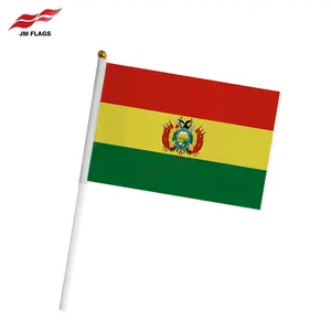 Mejor precio Bolivia mano bandera 14*21cm Bolivia bandera poliéster Bandera de Bolivia