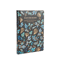 Carnet de notes A5 à couverture rigide cousue, pages couleur, motifs floraux artisanaux estampés à froid, séries Moments en fleurs, dessiné à la main