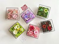 Vente flash - Cadeau pour la fête des mères - Boîte à fleurs en acrylique transparente - Roses éternelles préservées dans des boîtes en acrylique - Fleurs décoratives