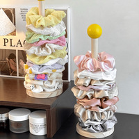 Grande boîte de rangement décorative en bois brut pour pinces à cheveux, fleurs à cheveux et élastiques, accessoires capillaires