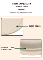 Assiette jetable en bagasse de canne à sucre Oasis Camping, imperméable, résistante à la graisse, alimentaire, biodégradable et compostable