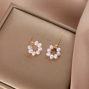 Women's 925 Silver 1580 Baroque <b>Pearl</b> <b>Earrings</b> - Product Image 2