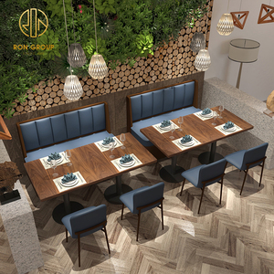 Ensemble table et chaises carrées <span class=keywords><strong>en</strong></span> marbre blanc de luxe moderne pour McDonald's, café commercial, mobilier de restaurant personnalisé, design <span class=keywords><strong>en</strong></span> bois - Product Image 4