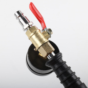 Tire Inflator With Pressure Gauge Single Cylinder European Style For Compact <b>Car</b> Motorcycle - Product Image 1