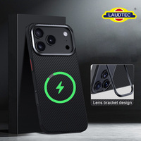 Étui de protection magnétique antidérapant en fibre d'aramide, respectueux de la peau, avec béquille pliable dissimulée pour objectif, pour iPhone 18 17 Pro Max