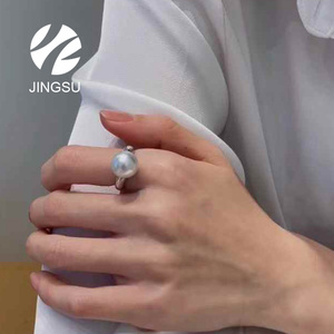 Conception simple véritable or 18 carats nouveau Style couleur naturelle perle de la mer du sud bague de qualité supérieure pour les femmes tenue quotidienne cadeau fiançailles - Product Image 4