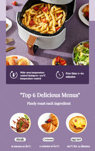 Vente flash 2024 - Friteuse électrique sans huile intelligente à écran tactile 8L 1400W - Friteuse à air chaud - Product Image 5