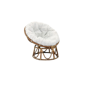 Fauteuil Papasan en rotin avec coussin capitonné blanc, fauteuil de détente moderne pour salon et chambre, mobilier contemporain pour la maison - Product Image 4