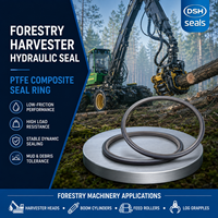 Joint d'étanchéité hydraulique à faible friction en PTFE composite robuste pour débroussailleuse forestière et chargeuse de grumes