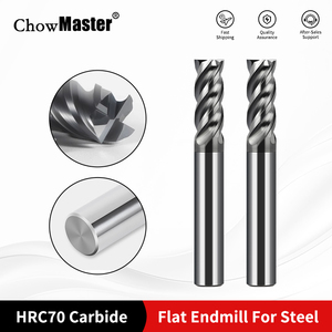 CHOWMASTER <span class=keywords><strong>A39</strong></span> Fraise plate en carbure monobloc HRC70 4 cannelures pour le fraisage en acier trempé - Product Image 2