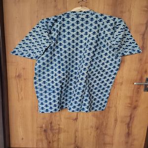 Bata Kimono de Algodón Azul de Tallas Grandes de Alta Calidad, Ropa de Estar con Estampado Floral Hecho a Mano, Disponible a Precio Mayorista - Product Image 4