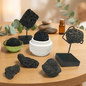 Pirámide de Roca Volcánica Negra para Decoración de Aromaterapia, Difusor de <span class=keywords><strong>Piedra</strong></span> de Lava Natural con Empaque Personalizado de Fábrica - Product Image 6