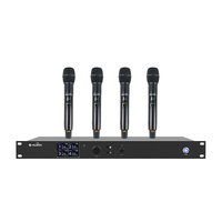 Système de microphone sans fil portable professionnel UHF à double diversité 2-4 canaux HUAIN, fréquence 610-695 MHz pour