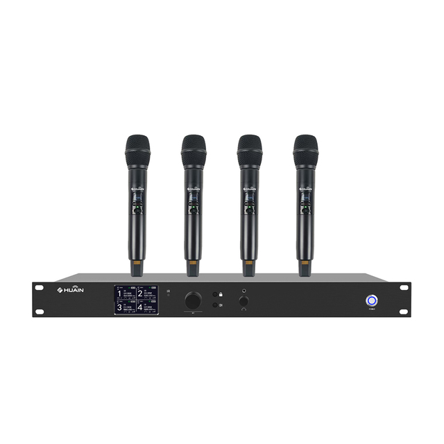 HUAIN Professional UHF True Diversity 2-4 Channel Handheld Wireless Microphone System 610-695MHz Frequency for