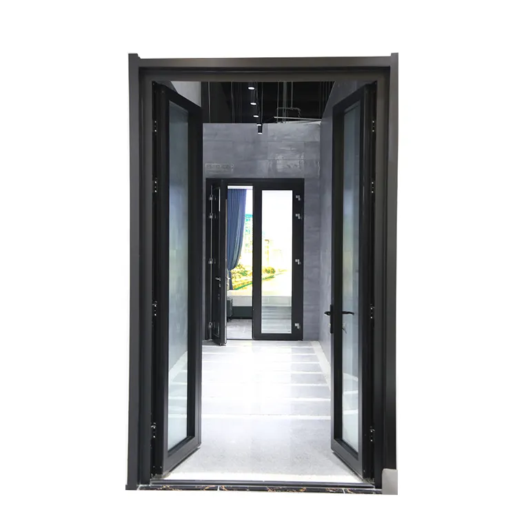 Portas de vidro externas de alumínio, resistente ao impacto, novos produtos, porta de vidro externo, alumínio
