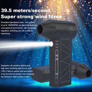 Souffleur d'air électrique portable mini 130000 tr/min, ventilateur de séchage 3 vitesses réglables, dépoussiéreur pour voiture, camping-car et extérieur, support espagnol - Product Image 2