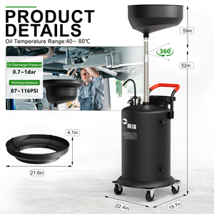 Extracteur d'huile usagée pneumatique automatique, machine professionnelle de vidange d'huile pour ateliers, voitures, camions et véhicules utilitaires - Product Image 3