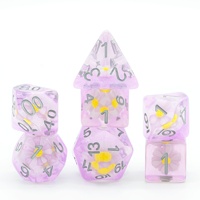 Pour Udixi Purple Flower Resin Dice Polyhedral RPG Donjons et Dragons Accessoire