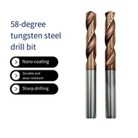 Foret hélicoïdal en carbure monobloc enduit d'acier au tungstène à 58 degrés en acier inoxydable droit pour machine