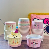 Gobelets en papier ronds jetables de qualité alimentaire pour crème glacée, bols, couvercles, saladiers, contenants à yaourt, boîtes, logo personnalisable