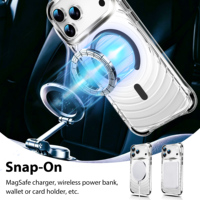 Coque de téléphone magnétique anti-jaunissement transparente avec airbag pour iPhone 17 15 16 Pro Max 17Pro, compatible charge sans fil