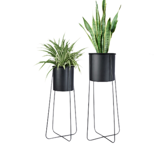 Contemporanea decorazione per la casa per interni in metallo vaso di fiori con pianta a pavimento per uso giardino - Product Image 4