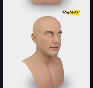 Personnaliser barbe et cheveux masque de tête en silicone complet Macho visage masculin Cosplay Halloween chapeaux fête <span class=keywords><strong>Film</strong></span> Prop - Product Image 2