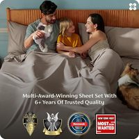 Juego de Sábanas Queen Modernas de Fibra de Bambú y Rayón Orgánico, Sábanas Refrescantes PureWoven, Transpirables, Suaves, de Lujo para Hotel, Sedosas, con 300 Hilos