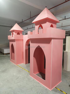 Castillo rosa de <span class=keywords><strong>cuento</strong></span> de hadas para bodas, fondo acrílico para fiesta de cumpleaños, evento infantil, boda - Product Image 2