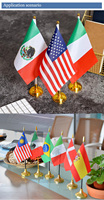 Drapeaux de Table de bureau personnalisés avec support télescopique en plastique, vente en gros