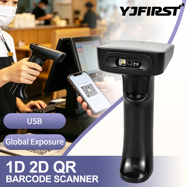 YJFIRST Rugged 2D CMOS Barcode Reader Lector De Codigo De Barras Handheld Wireless Industrial Barcode Scanner