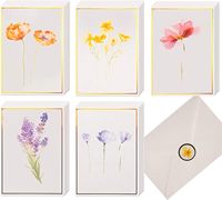 Cartes de Remerciement Manuscrites Personnalisées en Gros, Vides à l'Intérieur, avec Enveloppes Kraft Brunes et Autocollants Assortis