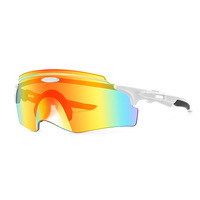 Lunettes de cyclisme sans monture, nouveau style transfrontalier, résistantes au vent et au sable, design monobloc, verres interchangeables pour hommes et femmes