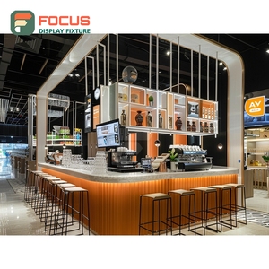 Freestanding Coffee Merchandise Display Rack Clear Glass Front Bean Display Area Roastery Product Display Rack - Product Image 4