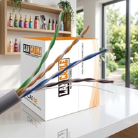 Cable de Red LAN CAT5 CAT5E 24AWG UTP STP FTP SFTP de 4 Pares y 8 Hilos, Cobre Desnudo CCA, 305M 1000FT, Revestimiento de PVC para Interiores