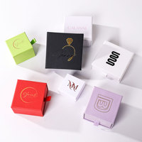 Boîtes d'emballage en plastique pour bijoux, bracelets, boucles d'oreilles, colliers, bagues, en papier de luxe, en gros, personnalisées, avec pochette